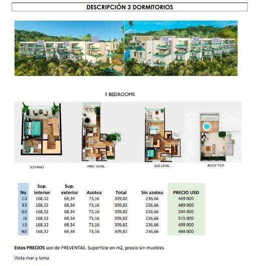 Apartamento en venta 3 hab