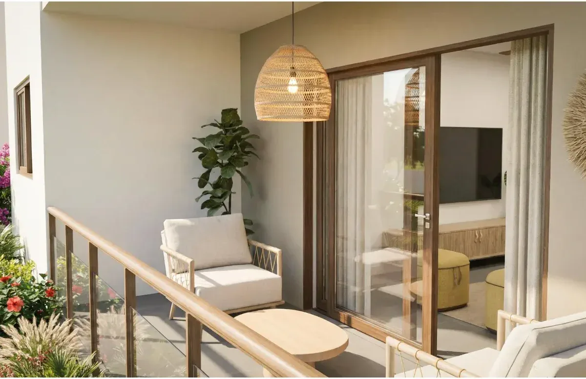 RENDER INTERIOR BALCON EDIFICIO TIPO