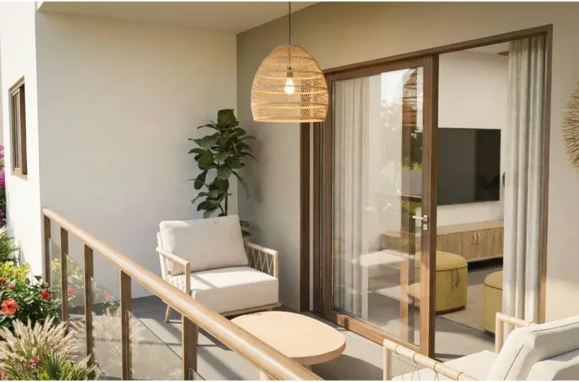 RENDER INTERIOR BALCON EDIFICIO TIPO