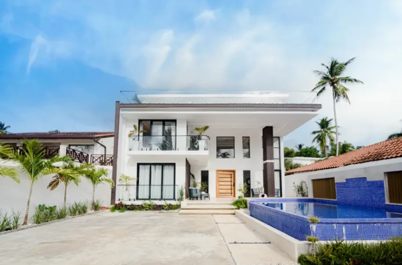 Villas las terrenas fachada exterior y diseño realizado