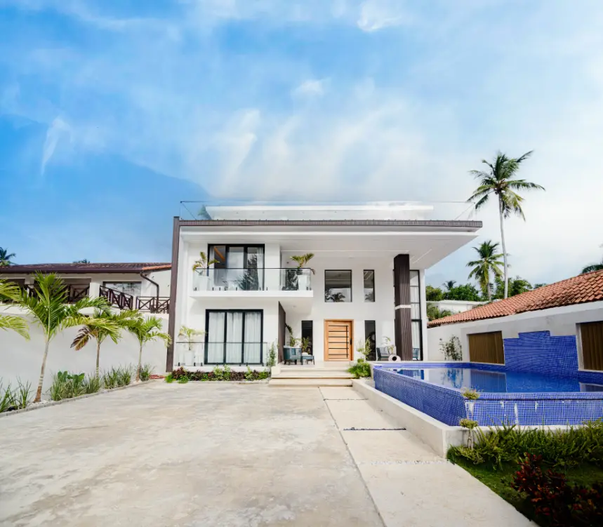 Villas las terrenas fachada exterior y diseño realizado