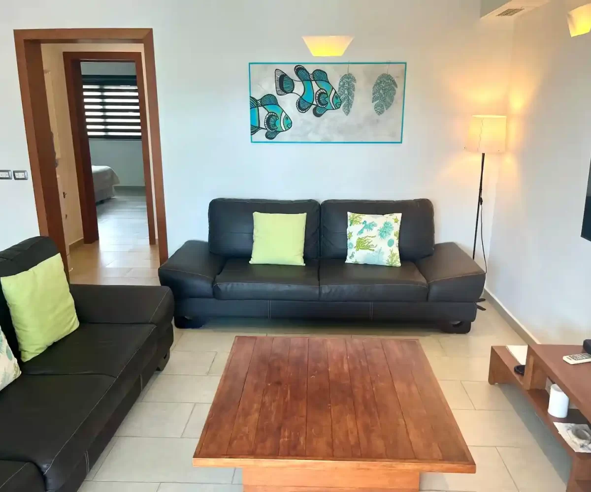 Sala del apartamento en Aligio Las Terrenas con mueble