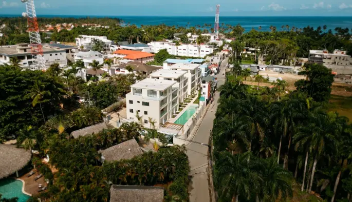 apartamento en venta las terrenas samana vista de la propiedad