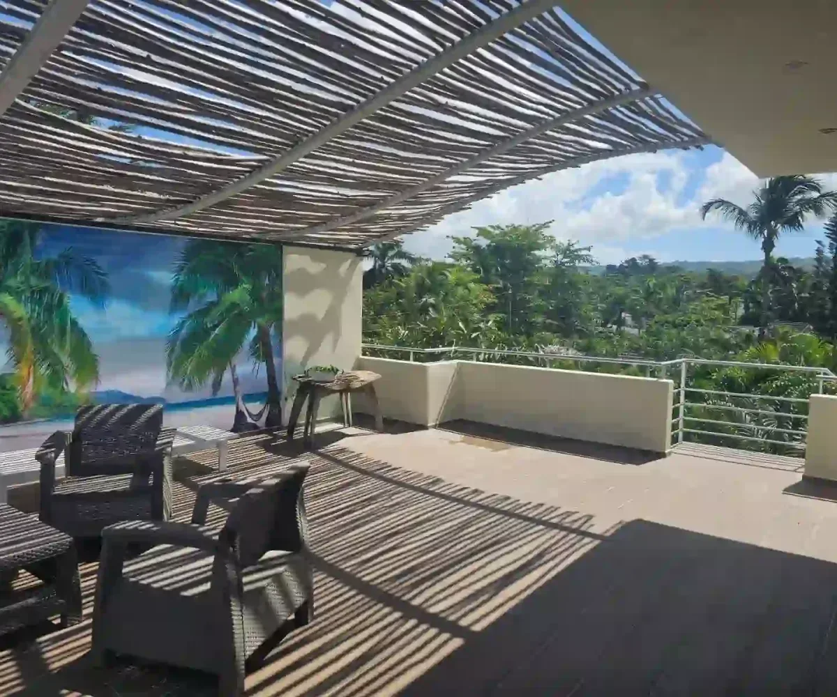 Apartamento en venta en Las Terrenas, Samaná – Terraza con vistas al mar