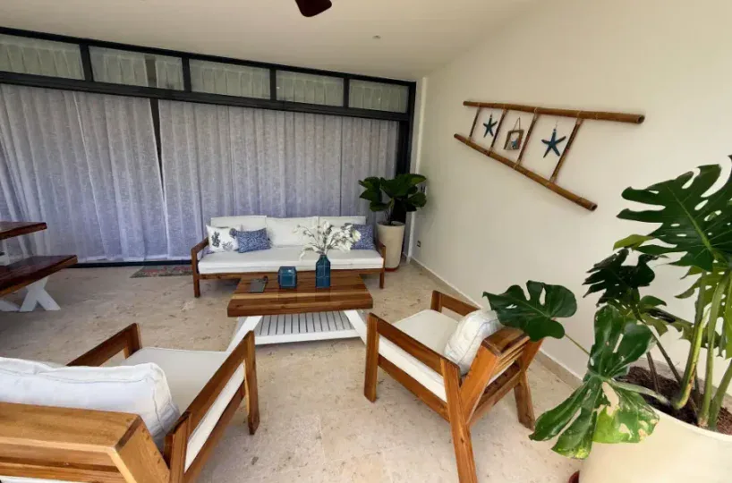 apartamentos frente al mar en venta en las terrenas salon del apartamento