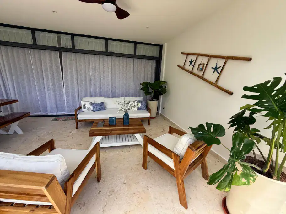 apartamentos frente al mar en venta en las terrenas salon del apartamento