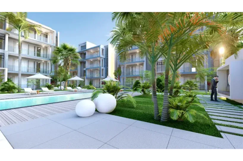 Hermoso complejo residencial en Las Terrenas, Samaná, con áreas verdes y piscina.