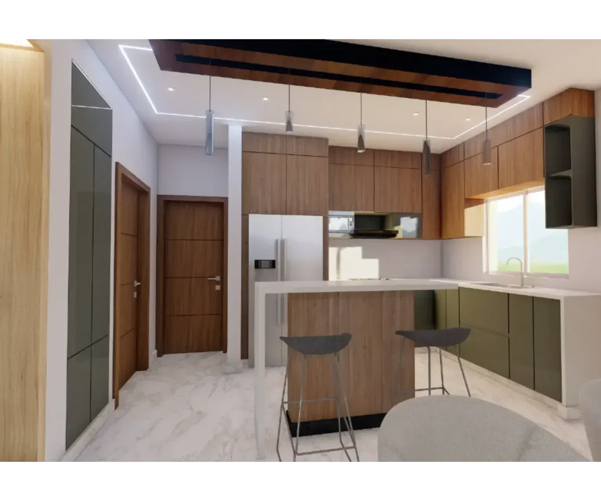 Cocina moderna en Las Terrenas, con diseño funcional y elegante.