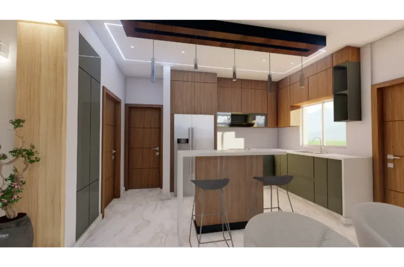 Cocina moderna en Las Terrenas, con diseño funcional y elegante.