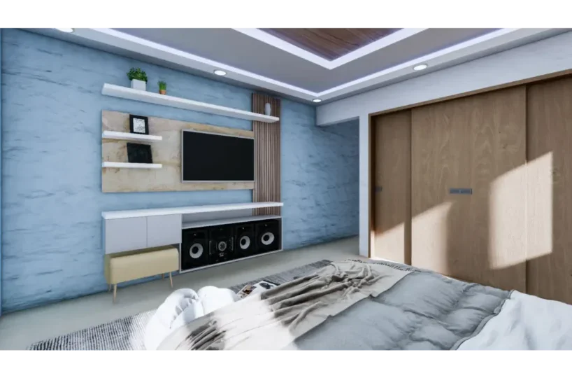 Habitación moderna con decoración elegante y tecnología avanzada en Las Terrenas, Samaná.