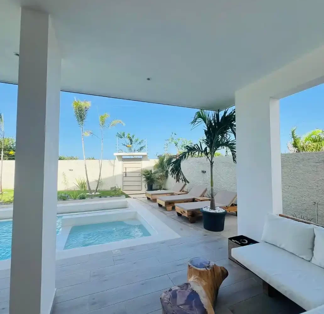 terraza con piscina privada villa moderna las terrenas