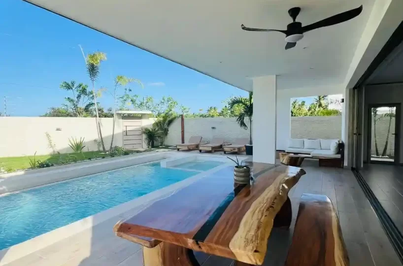 terraza con piscina privada villa moderna las terrenas