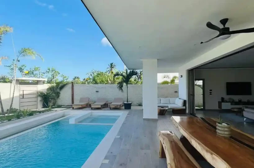 terraza con piscina privada villa moderna las terrenas