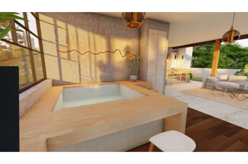 Casa moderna con jacuzzi en Las Terrenas, Samaná, ideal para vacaciones y relajación.