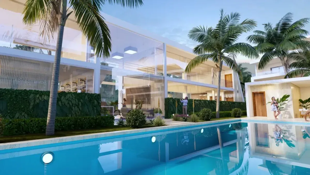 Apartamento moderno con piscina y jardines tropicales en Las Terrenas.