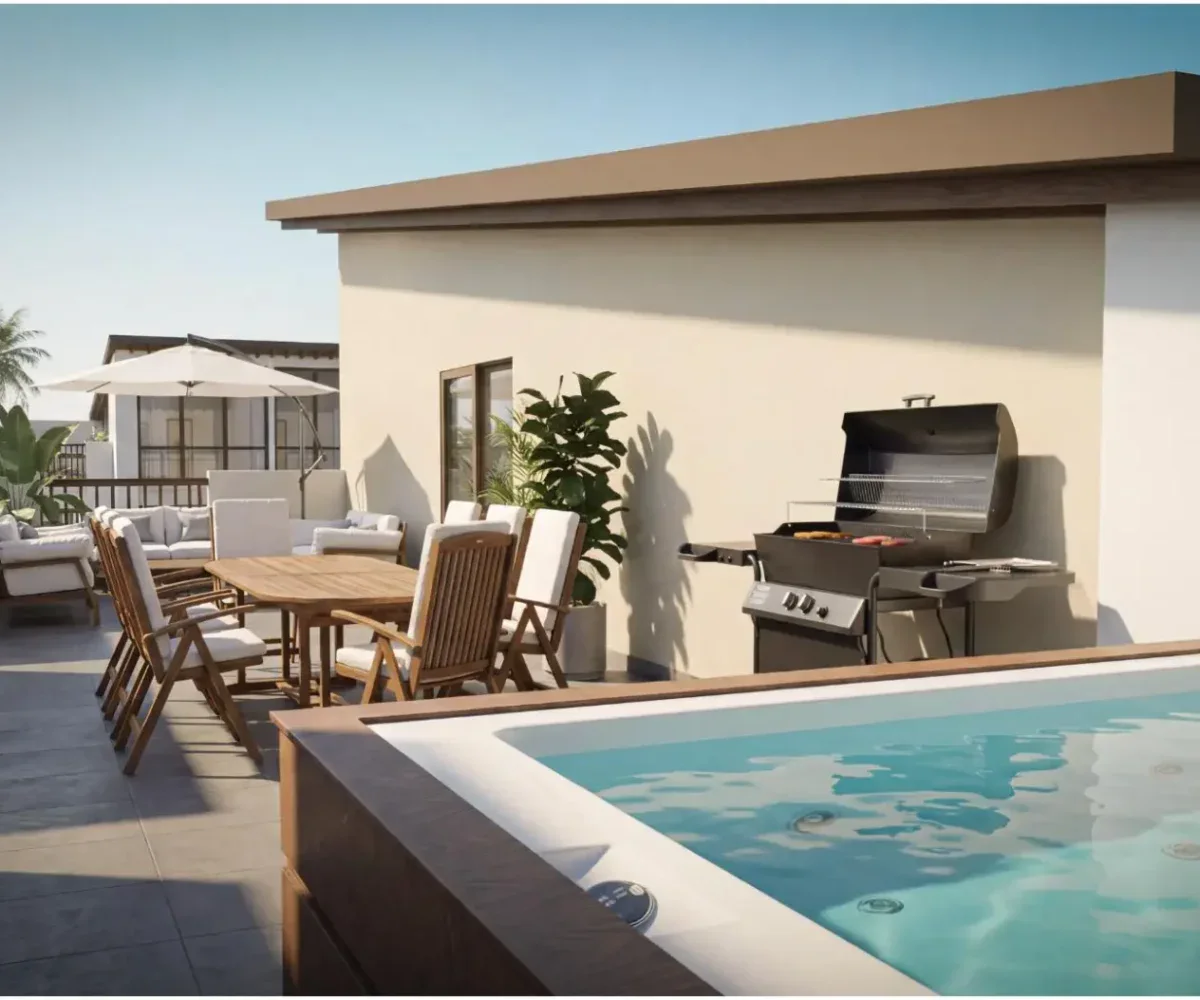 proyecto en venta en las terrenas terraza vista piscina