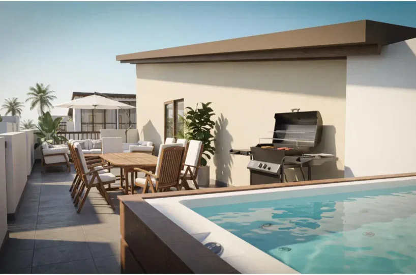 proyecto en venta en las terrenas terraza vista piscina