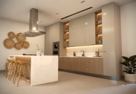 Cocina moderna y elegante en Las Terrenas, perfecta para disfrutar en familia o con amigos.
