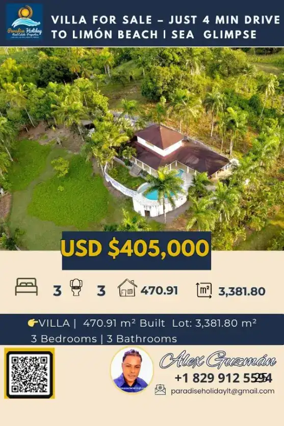 villa en el limon piscina inmobiliaria las terrenas