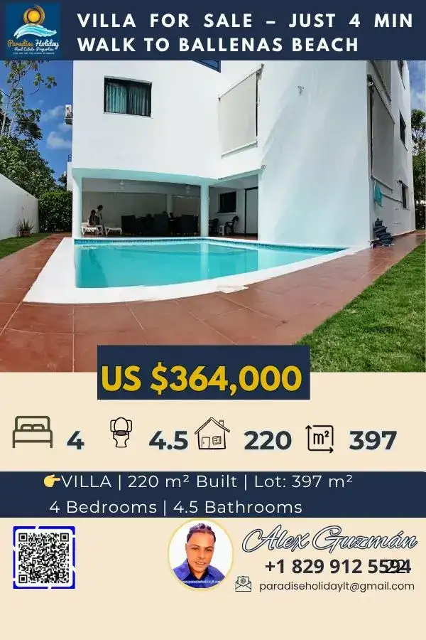 villa en venta playa las ballenas inmobiliaria las terrenas