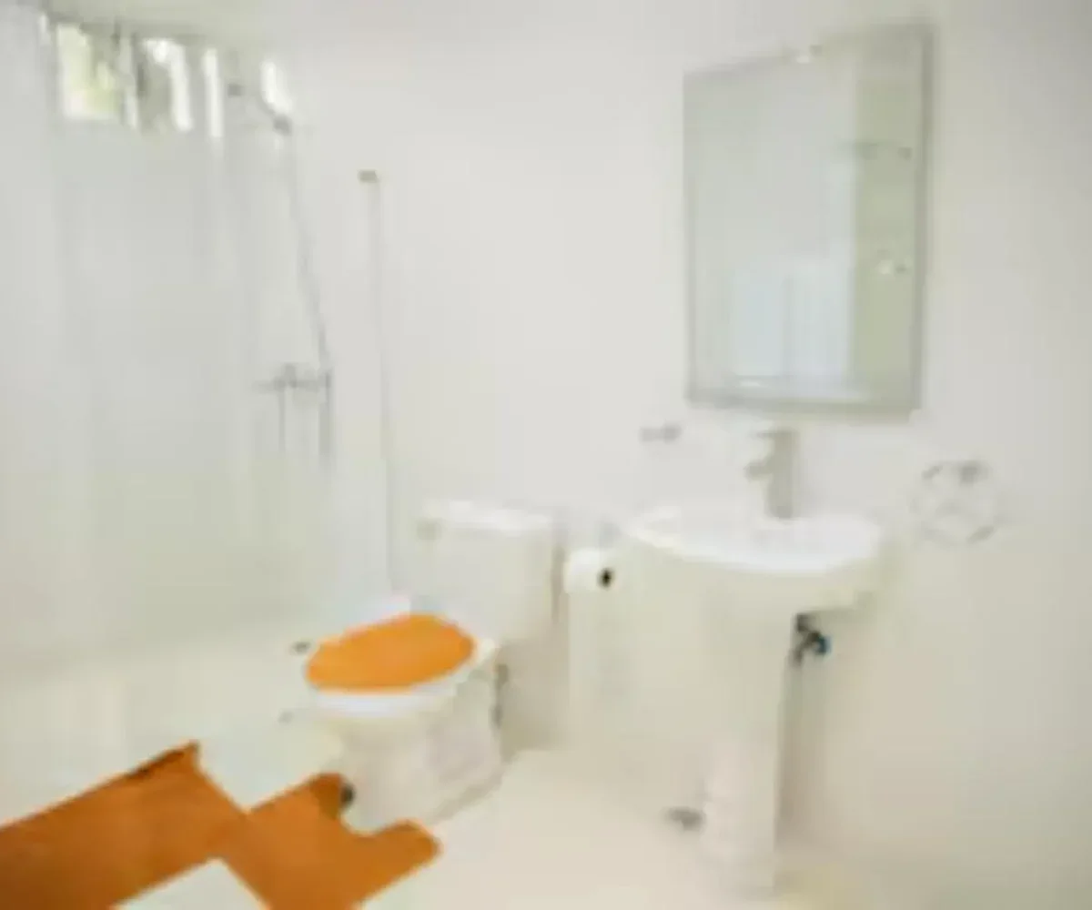 villas en terrenas republica dominicana baño ducha lavamanos y espejo