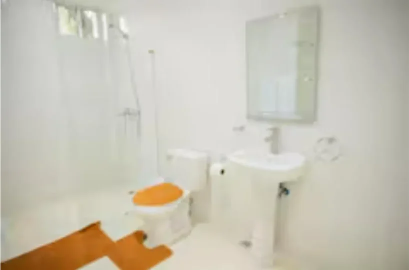 villas en terrenas republica dominicana baño ducha lavamanos y espejo