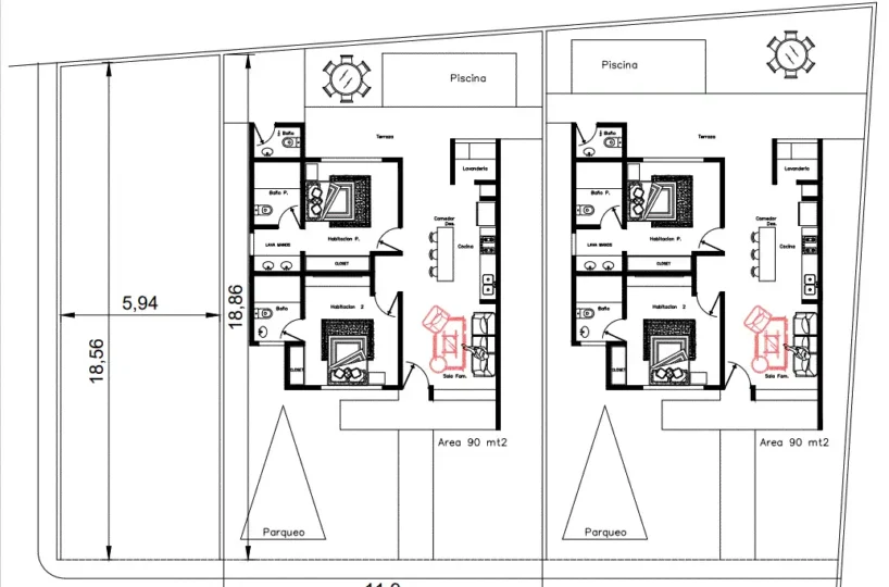 villas en venta las terrenas republica dominicana plano