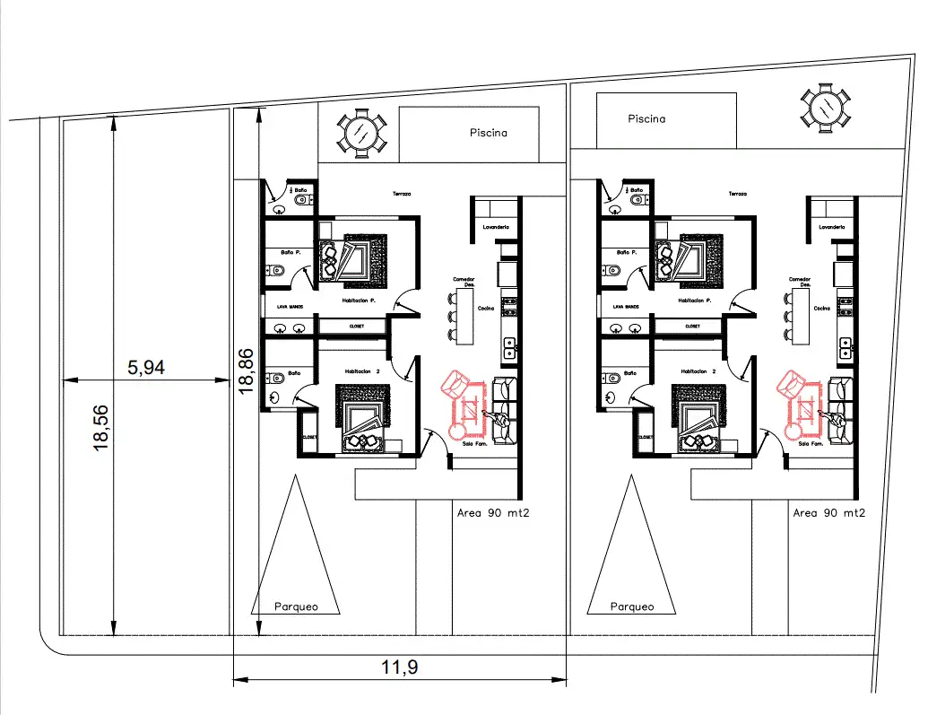 villas en venta las terrenas republica dominicana plano